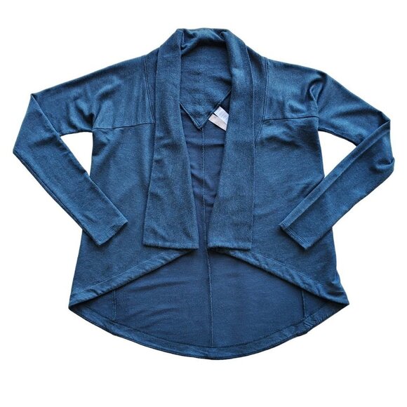 Athleta Heather Teal Long Sleeve Nirvana Wear Two Ways Wrap Cardigan Sz XXS - Picture 9 of 16